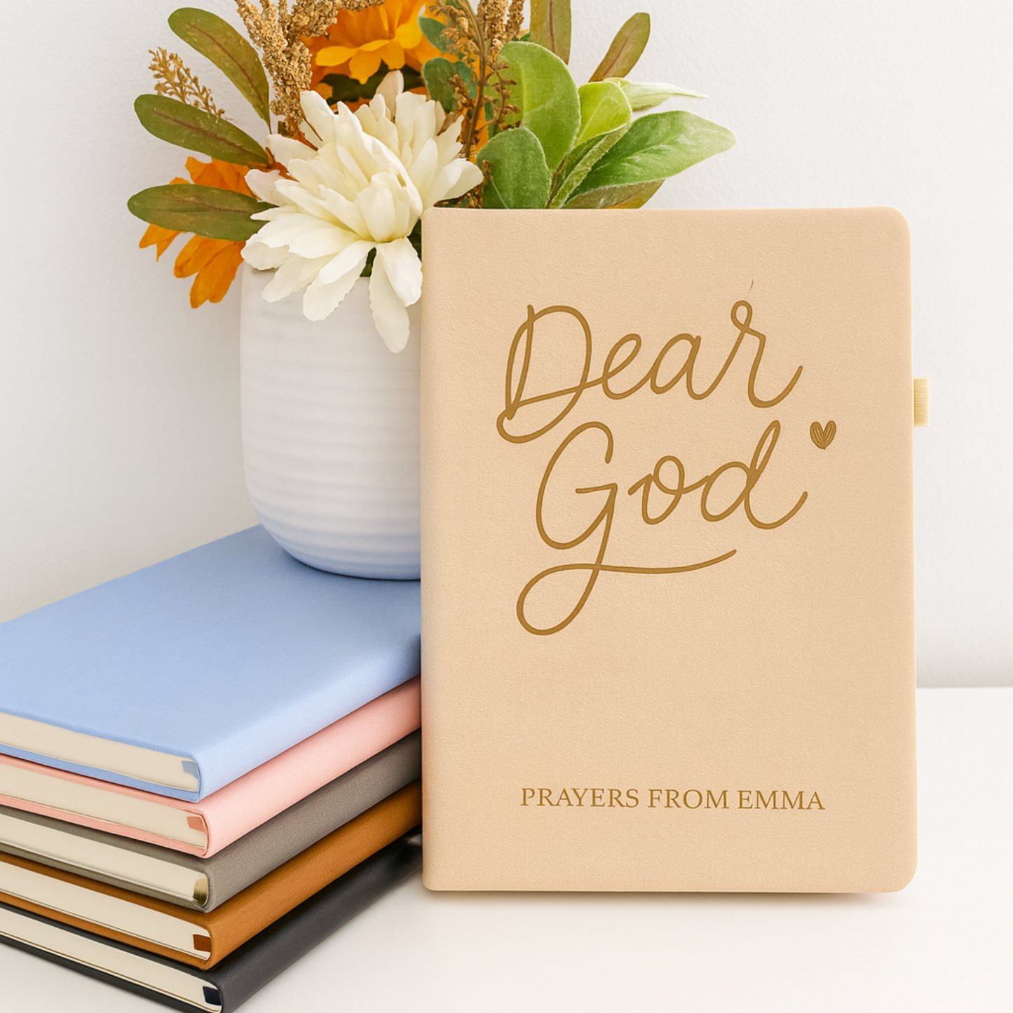 Custom Name Prayer Journal - Personalized Gift for Women - Bible Study Notebook - Leather Engraved Journal.