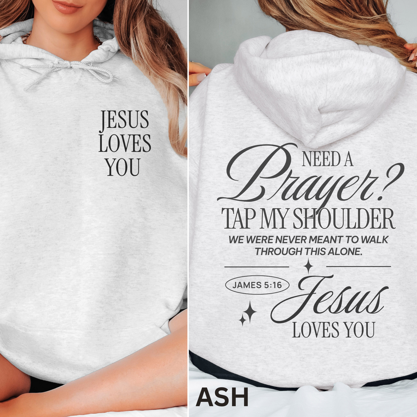 Need a Prayer? Tap my Shoulder - Faith Based Sweatshirt - James 5:16 Bible Verse crewneck - Baptism gift - Mission Trip Hoodie