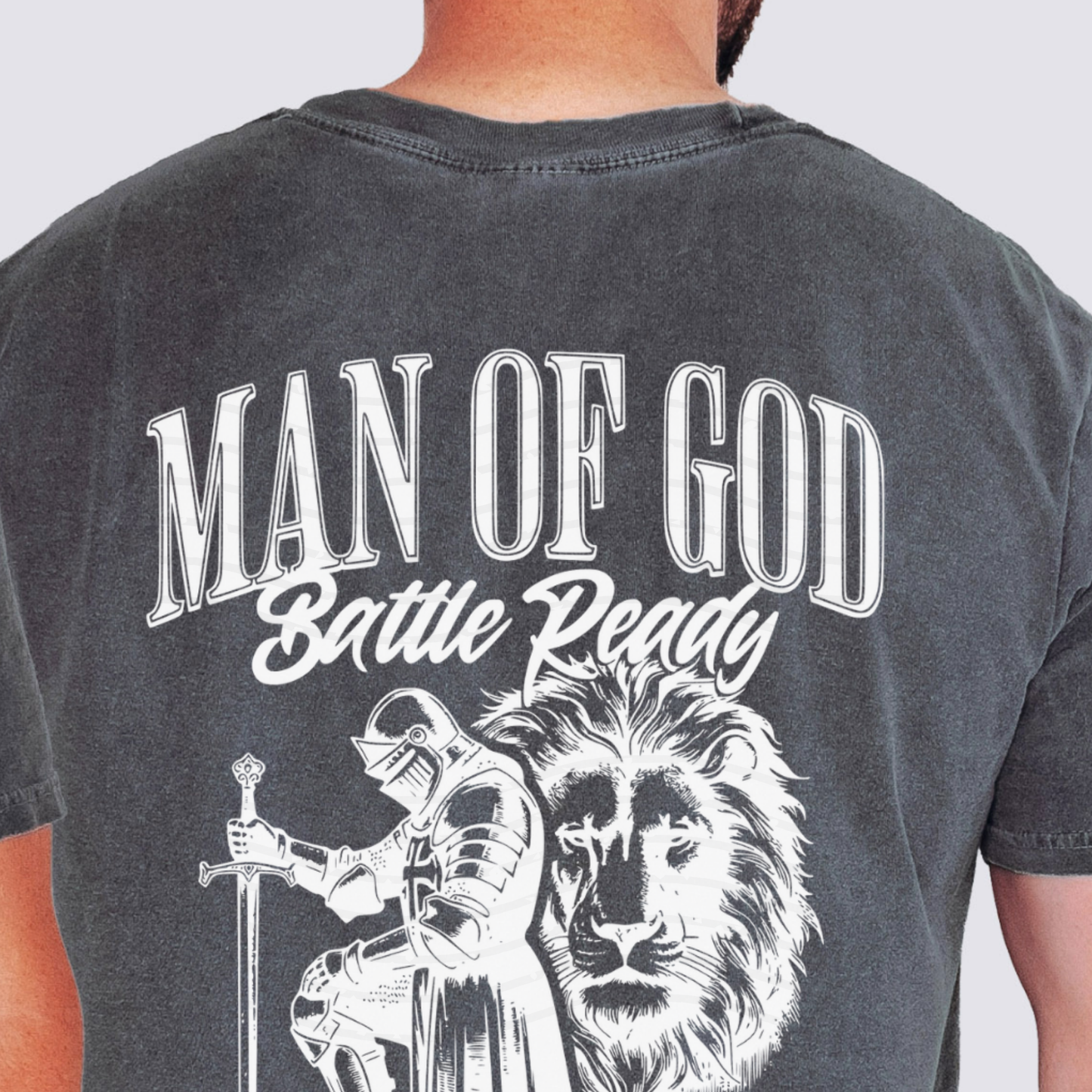 Man of God Christian Comfort Colors T-shirt - Armor of God Bible Verse Graphic tee - Jesus Lion of Judah crewneck - Religious gift for Men - Christian clothing