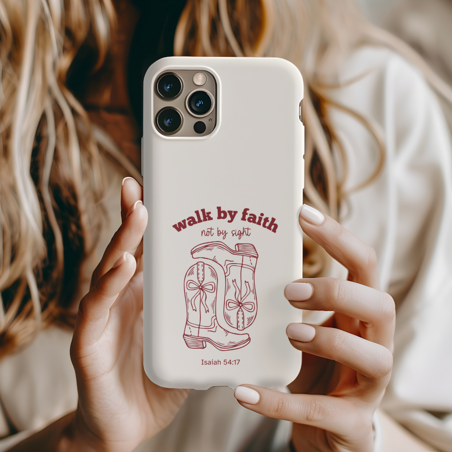 Christian Western Cowgirl Phone Case - Coquette Phone Cover Compatible with iPhone, Samsung and Google Pixel models.