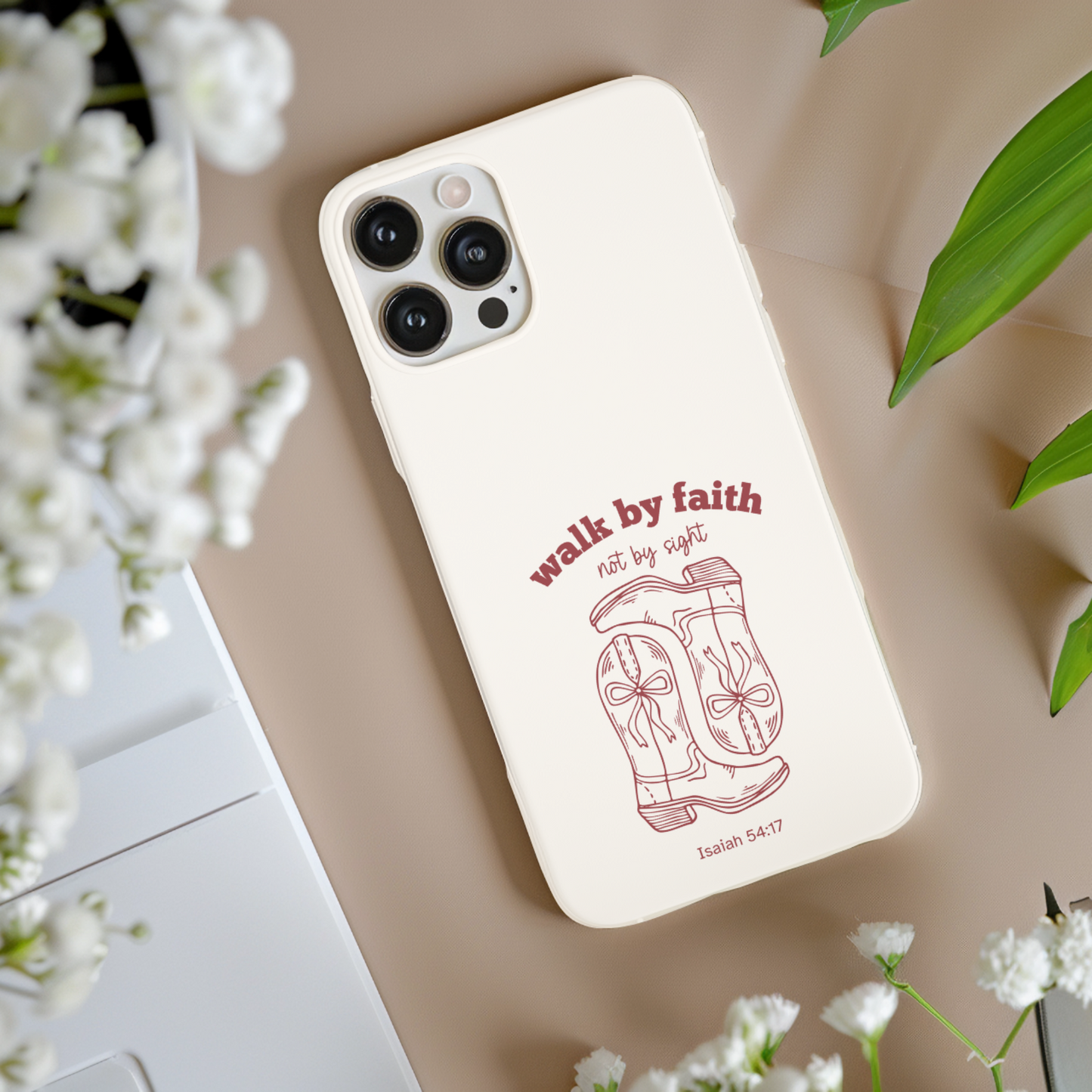 Christian Western Cowgirl Phone Case - Coquette Phone Cover Compatible with iPhone, Samsung and Google Pixel models.