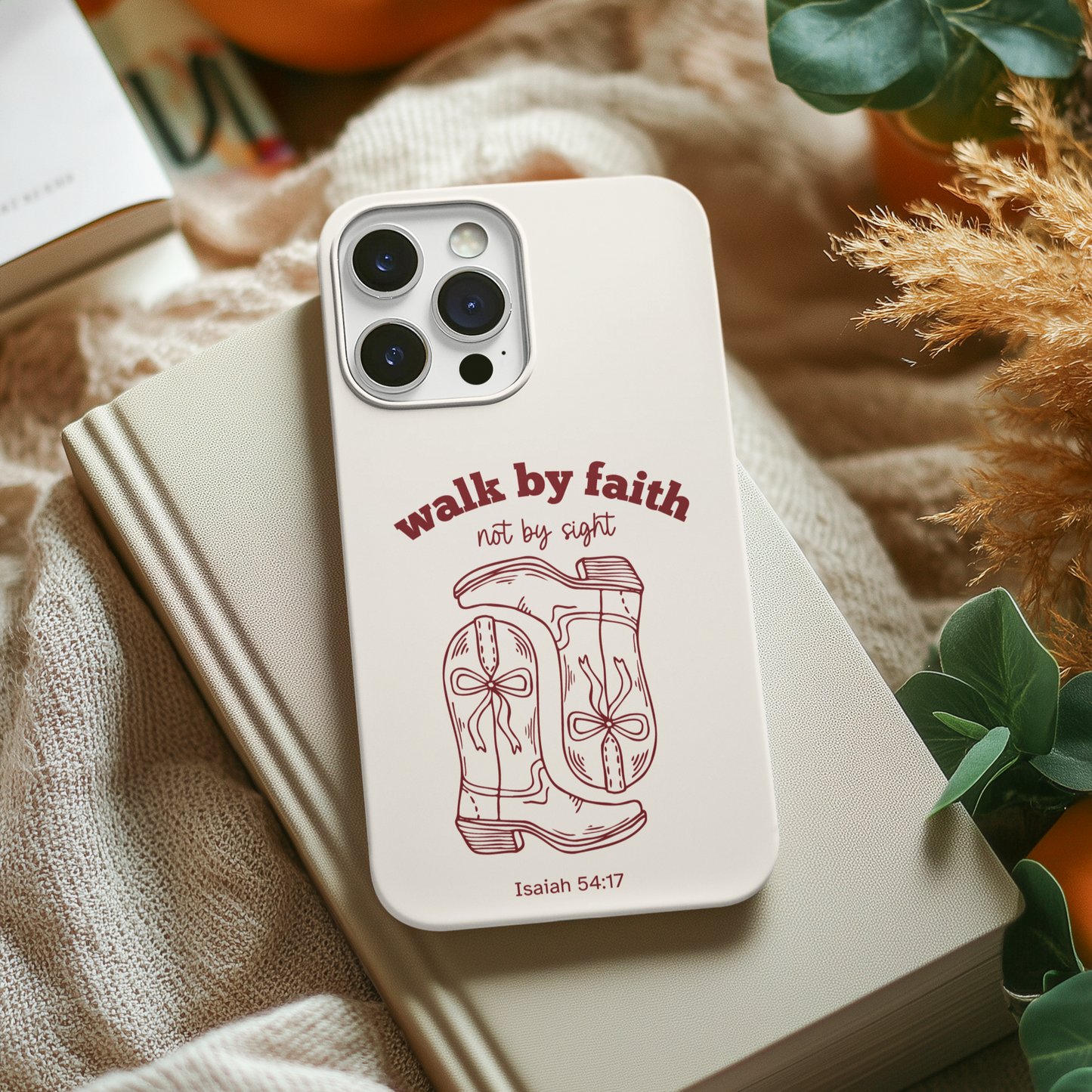 Christian Western Cowgirl Phone Case - Coquette Phone Cover Compatible with iPhone, Samsung and Google Pixel models.