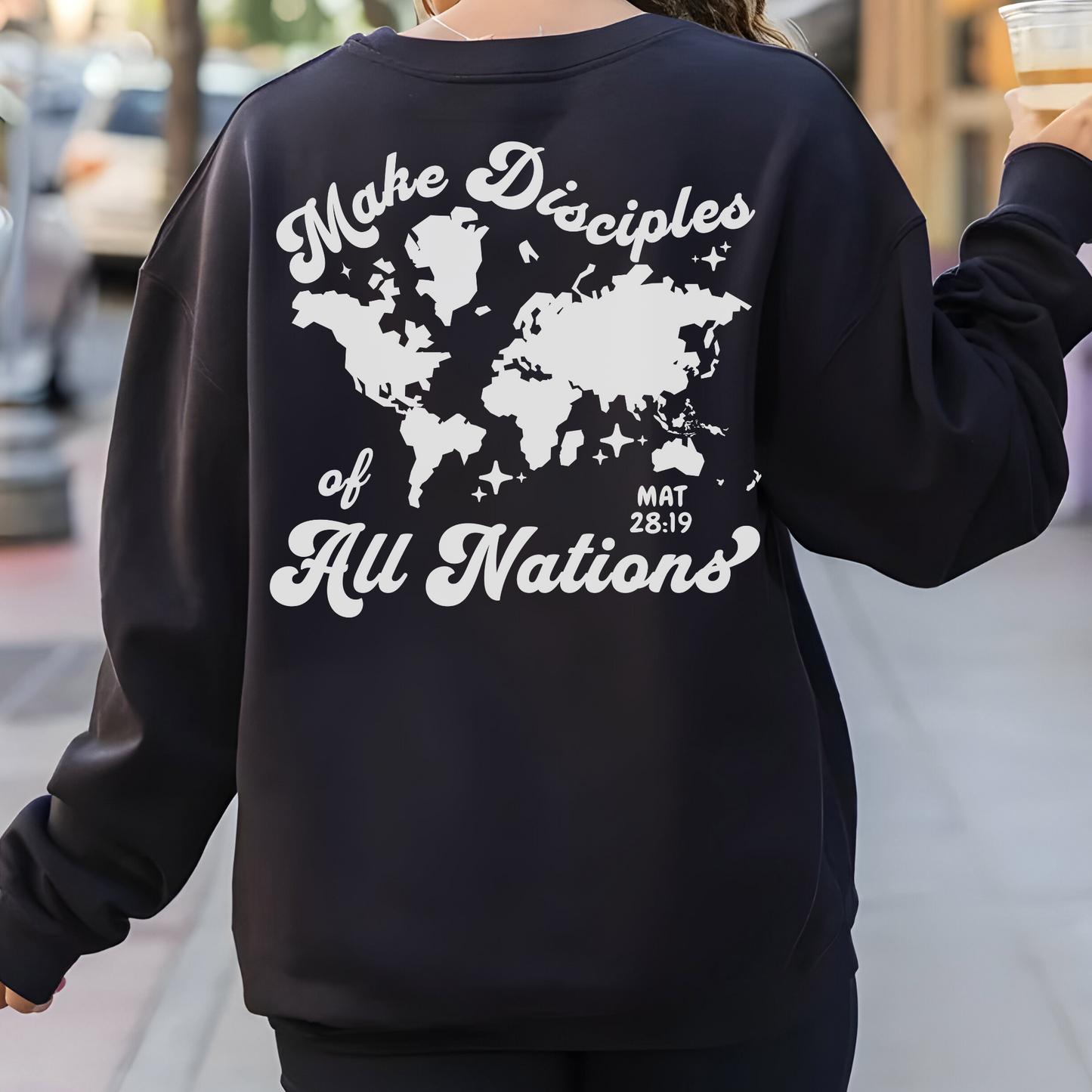 Introvert Christian Sweatshirt with Bible Verse Go Make Disciples of All Nations - Baptism Gift - Indoors Lover Hoodie