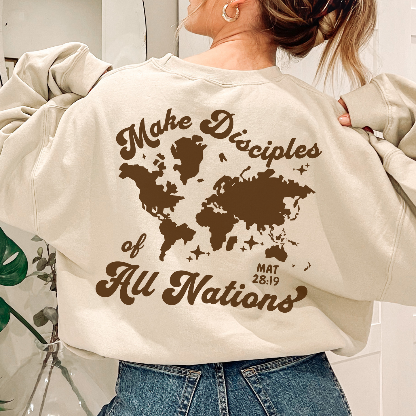 Introvert Christian Sweatshirt with Bible Verse Go Make Disciples of All Nations - Baptism Gift - Indoors Lover Hoodie