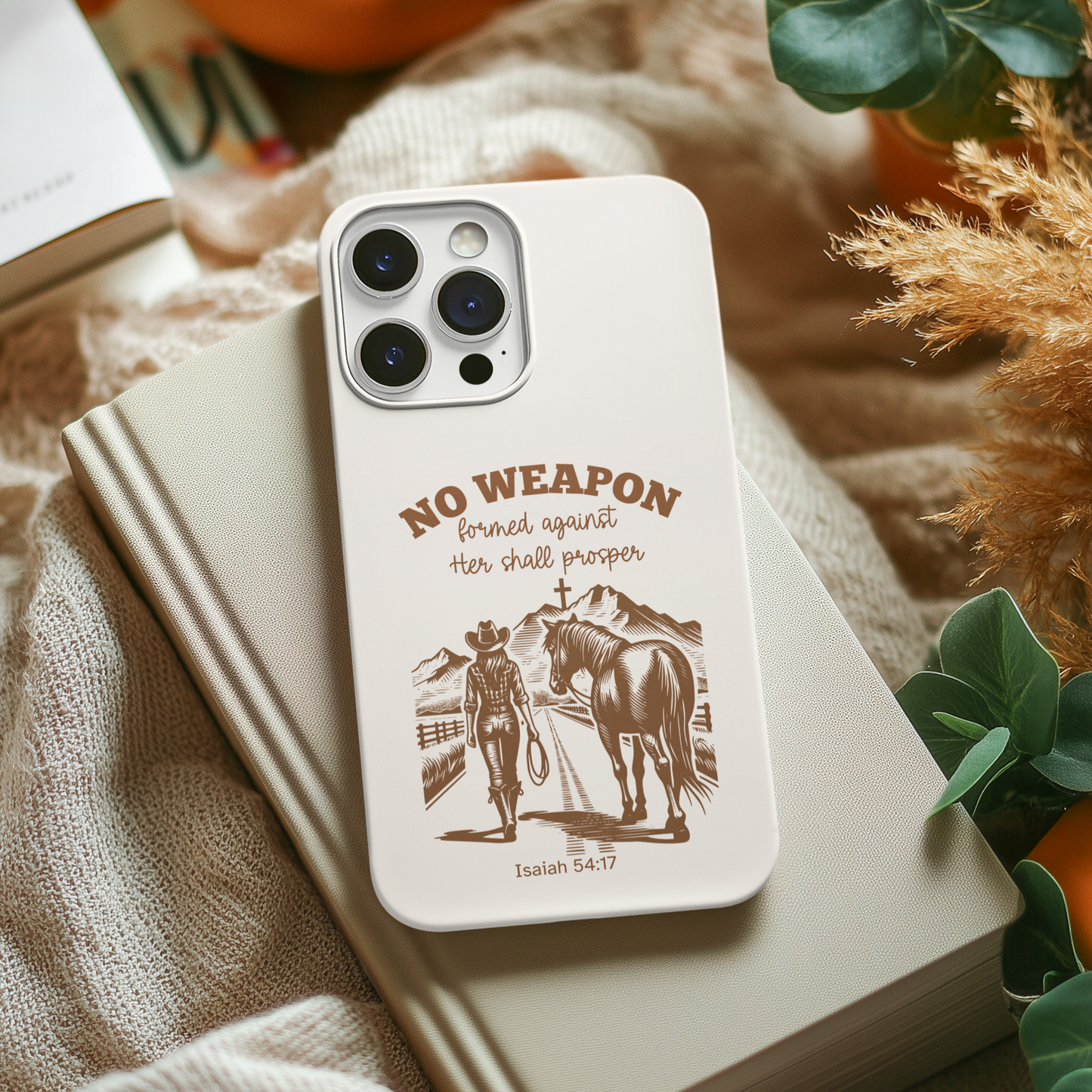 Christian Western Phone Case with Bible Verse Compatible with iPhone 16 15 14 13 Plus Pro Max Samsung Pixel Religious Christian Gift for Wife Sister Teenager