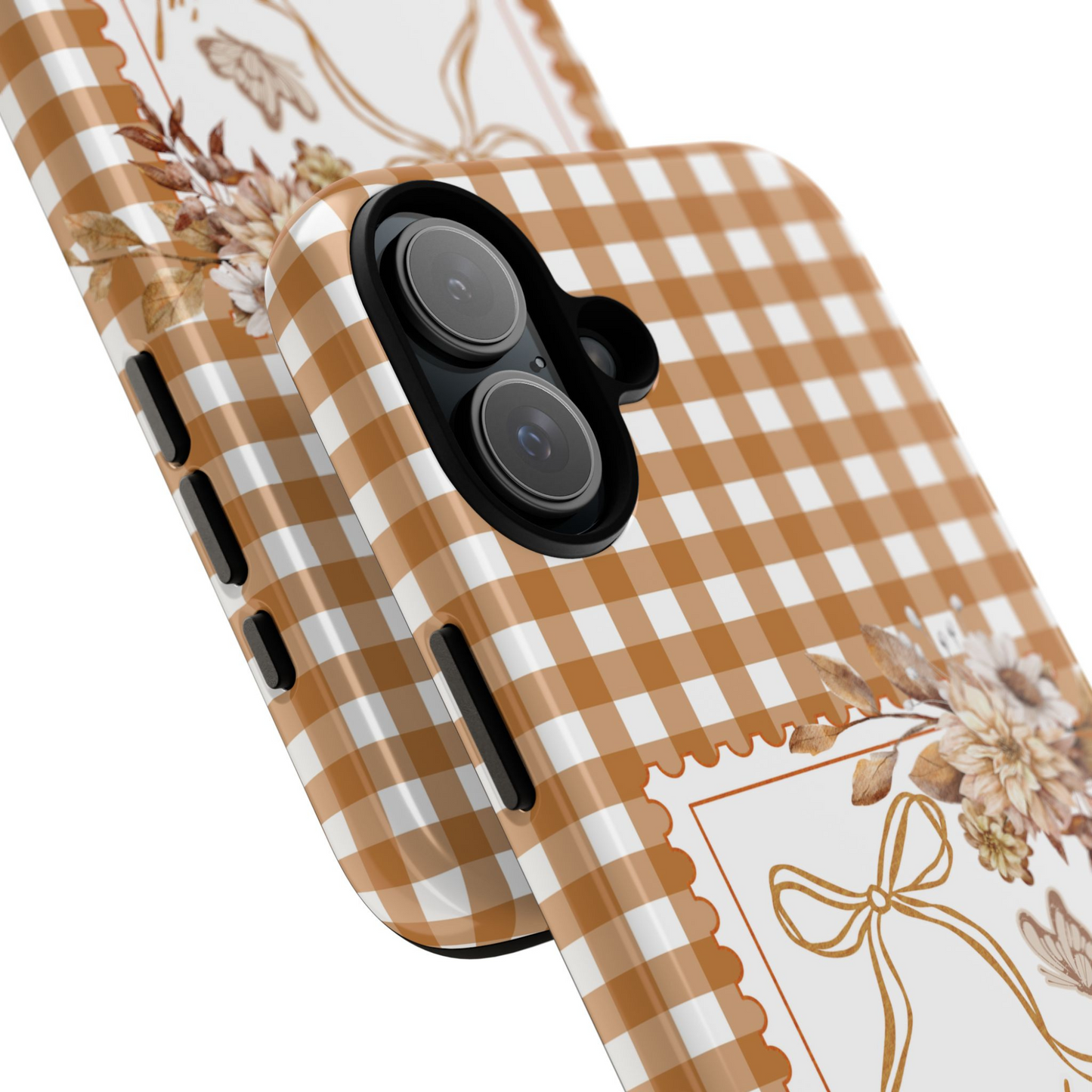 Just a Girl who Loves Jesus Phone Case- Gingham Phone Cover Gift for Christian Friend - Tough Phone Case with a Preppy Vintage and Trendy Stamp design.