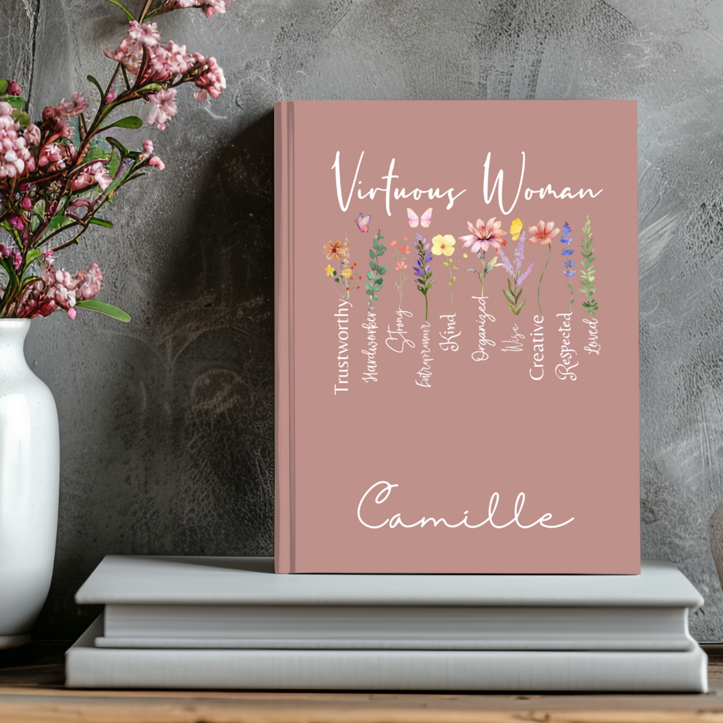 Proverbs 31 Woman Personalized Christian Journal - Prayer Notebook - Best Friend Birthday Gift
