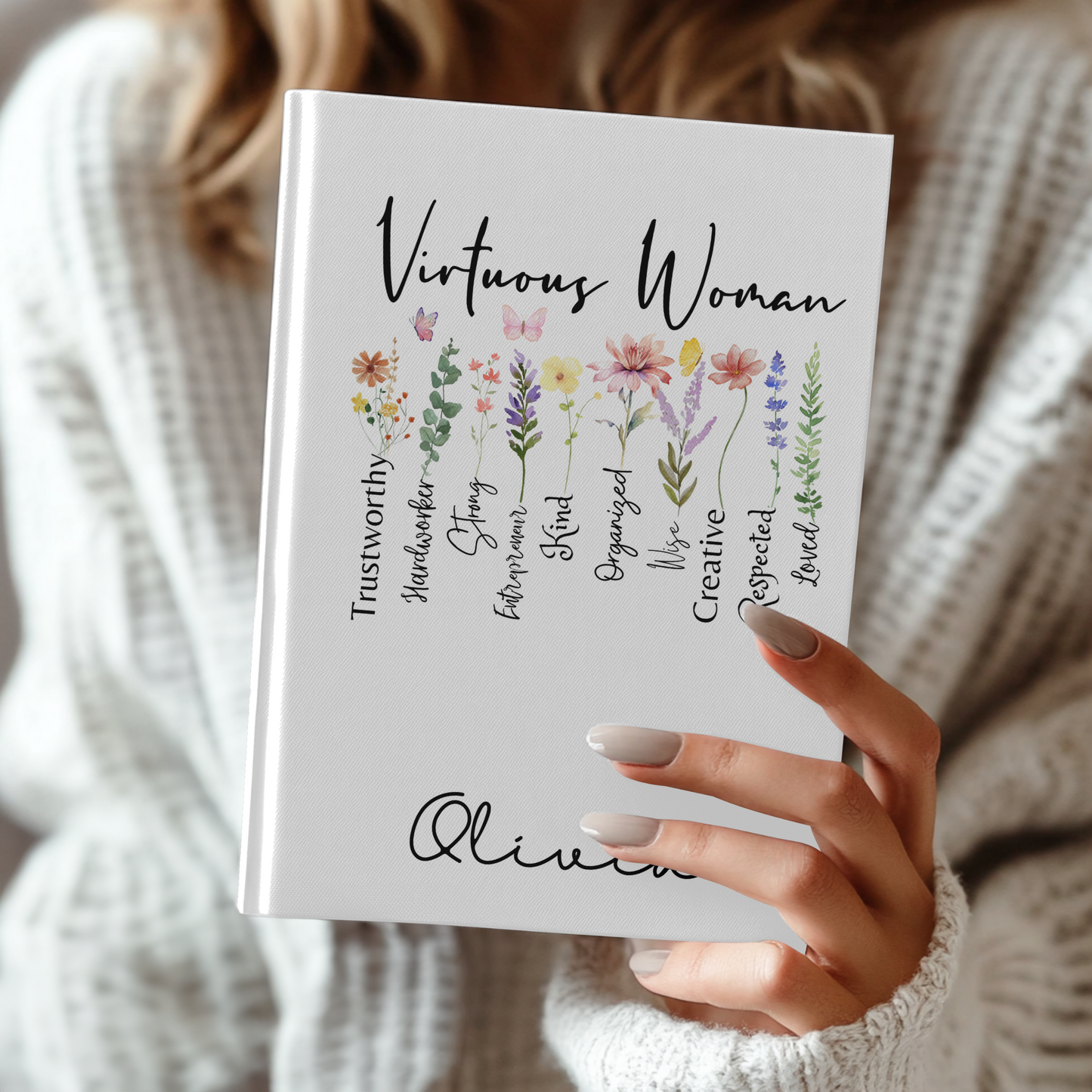 Proverbs 31 Woman Personalized Christian Journal - Prayer Notebook - Best Friend Birthday Gift