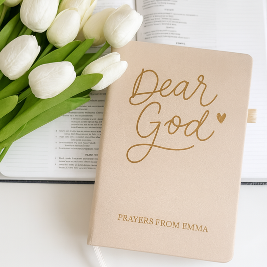 Custom Name Prayer Journal - Personalized Gift for Women - Bible Study Notebook - Leather Engraved Journal.