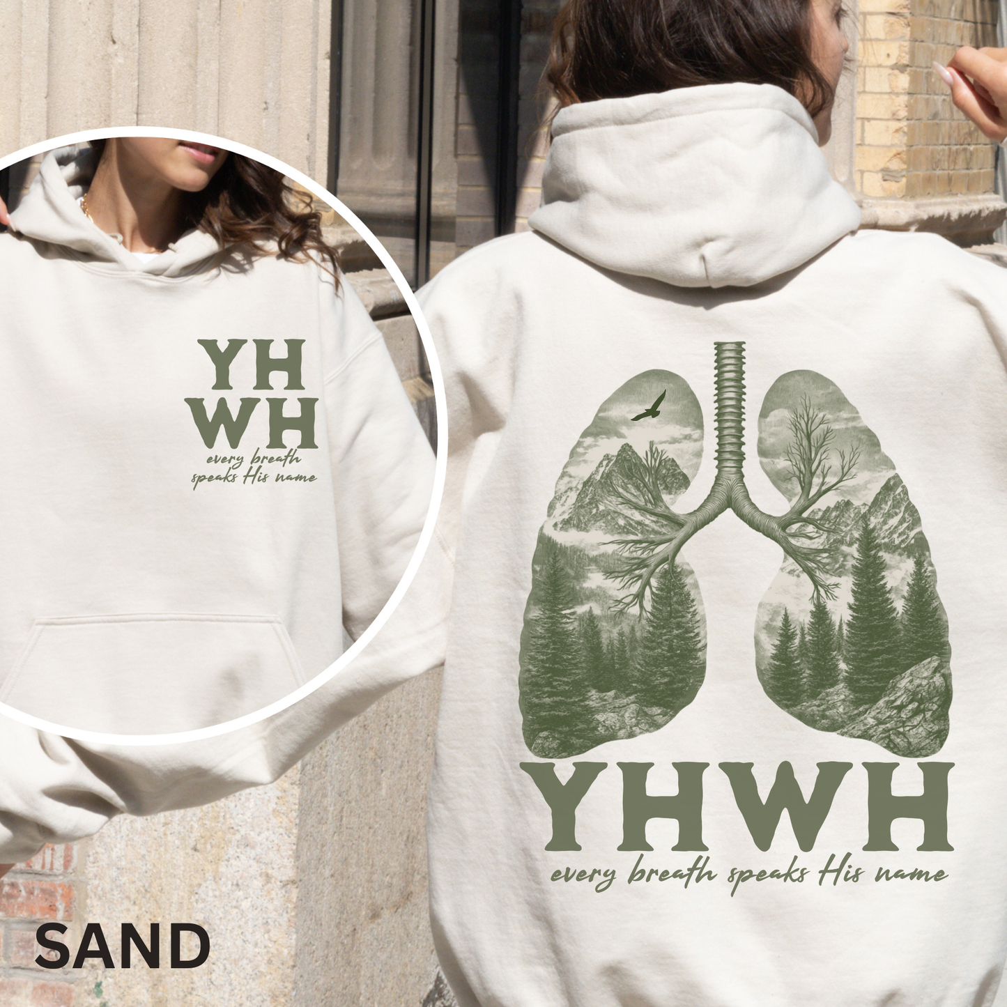 YHWH lungs Christian shirt Every breath speaks His name Bible verse Hebrew name of God hoodie religious gift Faith based Church apparel Mountains Lungs Yahweh