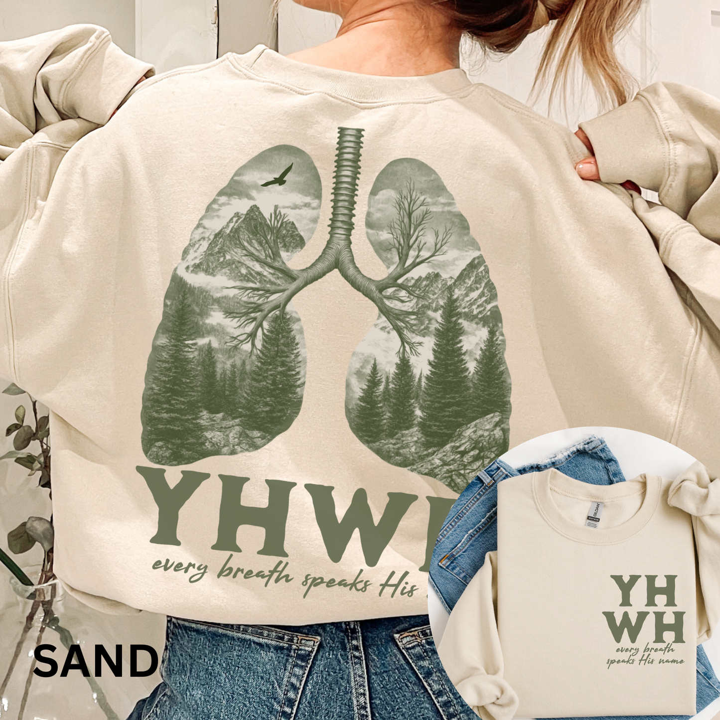 YHWH lungs Christian shirt Every breath speaks His name Bible verse Hebrew name of God hoodie religious gift Faith based Church apparel Mountains Lungs Yahweh