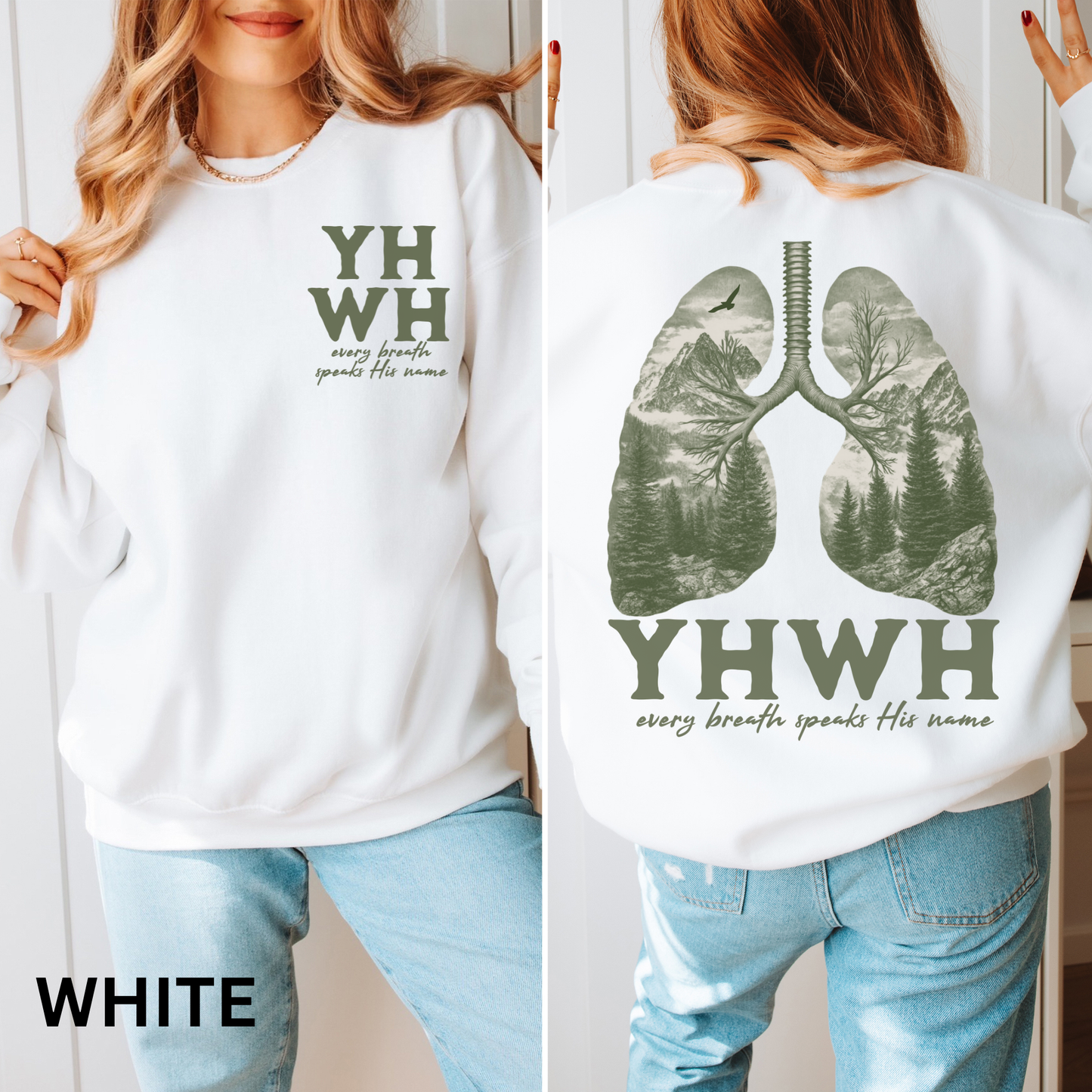 YHWH lungs Christian shirt Every breath speaks His name Bible verse Hebrew name of God hoodie religious gift Faith based Church apparel Mountains Lungs Yahweh