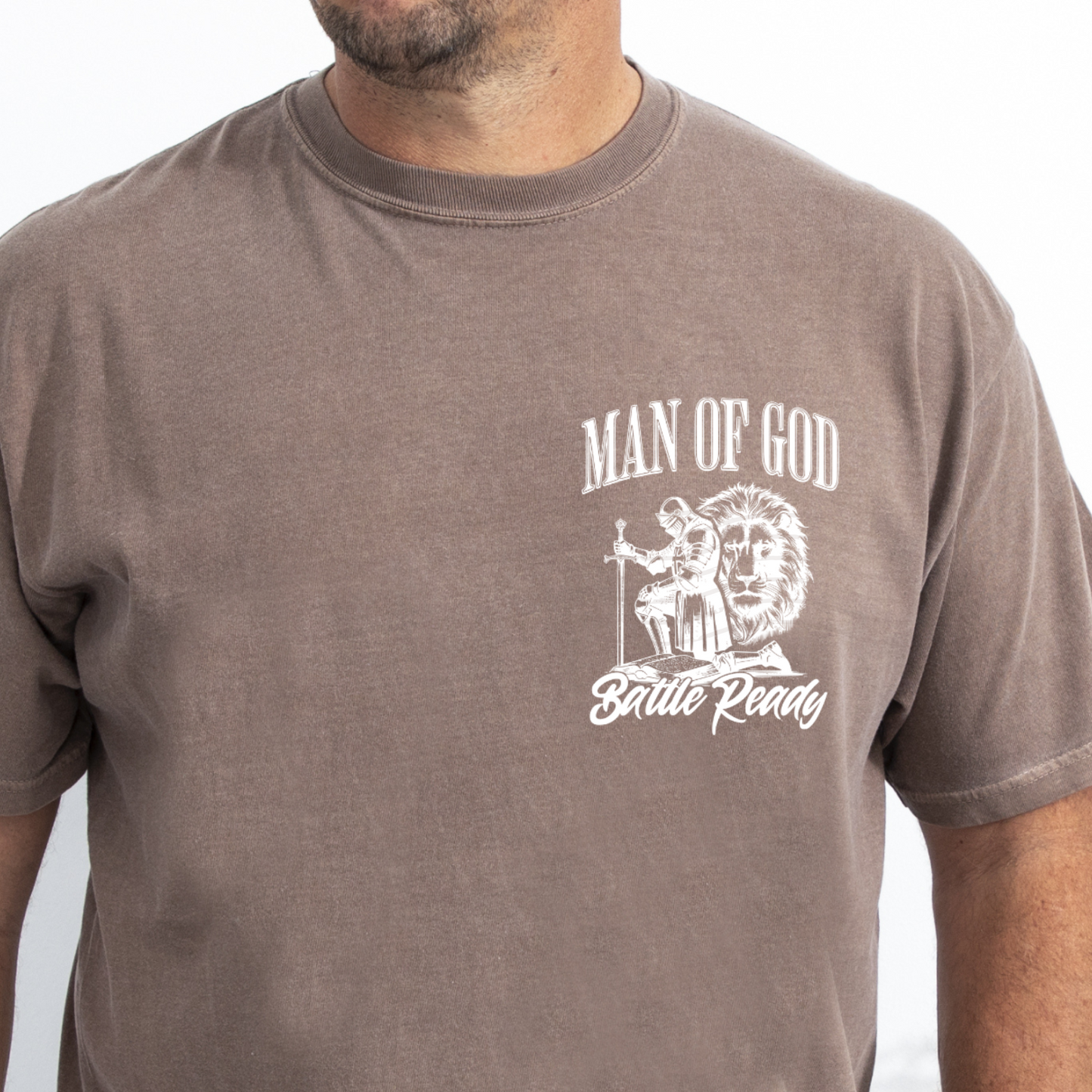 Man of God Christian Comfort Colors T-shirt - Armor of God Bible Verse Graphic tee - Jesus Lion of Judah crewneck - Religious gift for Men - Christian clothing