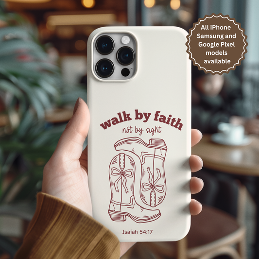 Christian Western Cowgirl Phone Case - Coquette Phone Cover Compatible with iPhone, Samsung and Google Pixel models.