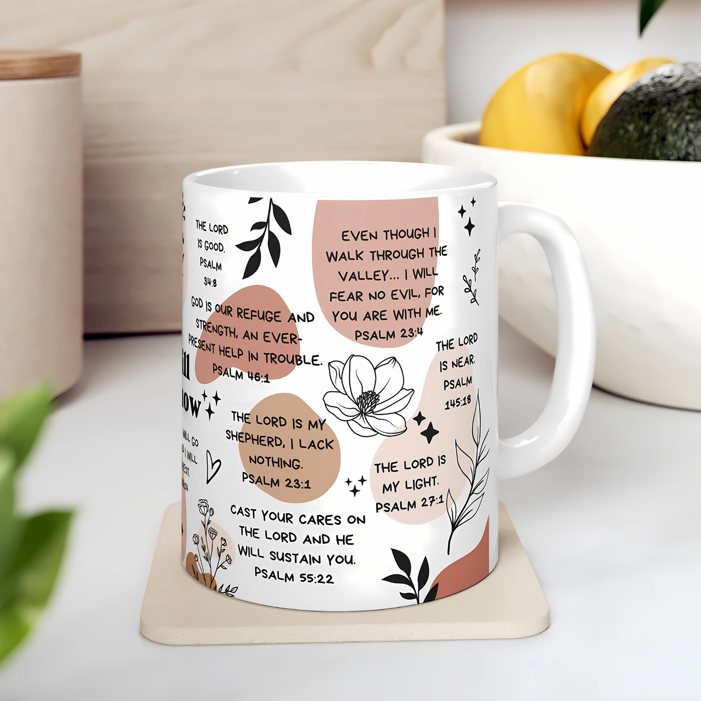 Be Still and Know Mug - Christian Affirmations Bible Verse Mug - Mental Health Gift for Overthinkers - Daily Reminders Mug