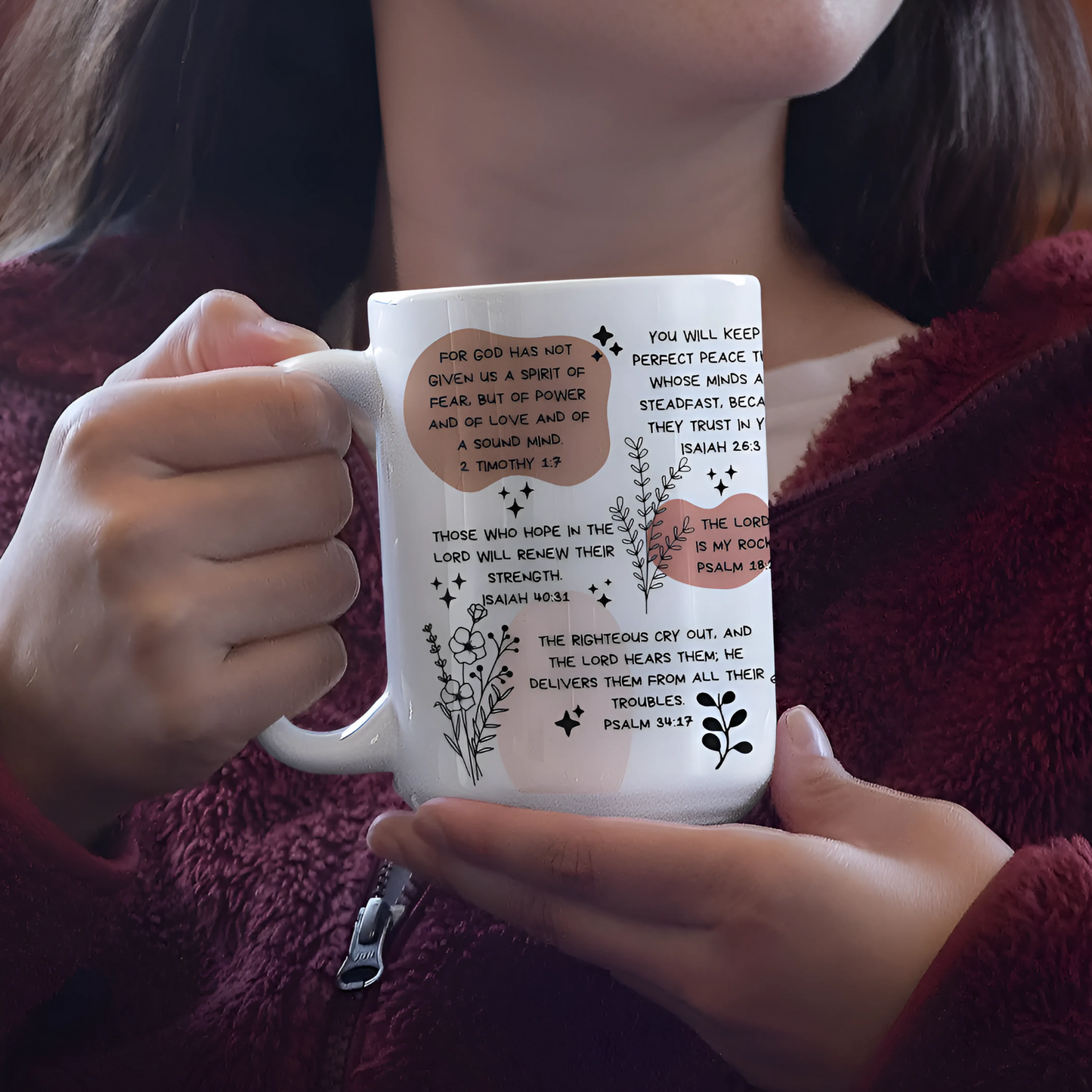 Be Still and Know Mug - Christian Affirmations Bible Verse Mug - Mental Health Gift for Overthinkers - Daily Reminders Mug