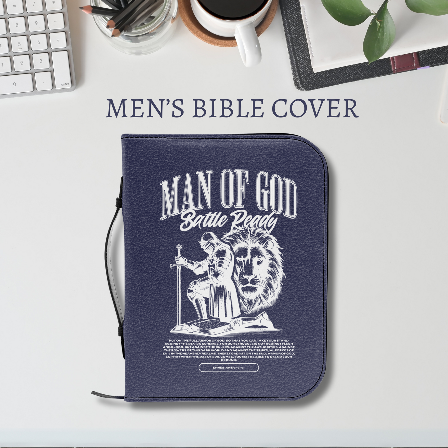 Bible Cover for Men - Christian Birthday Gift - Bible Sleeve Baptism Gift- Fathers Day Armor of God Dad gift from Daughter