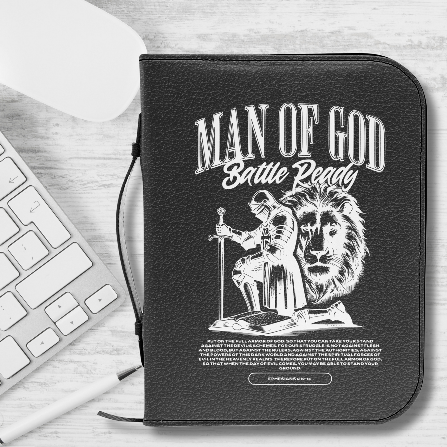 Bible Cover for Men - Christian Birthday Gift - Bible Sleeve Baptism Gift- Fathers Day Armor of God Dad gift from Daughter