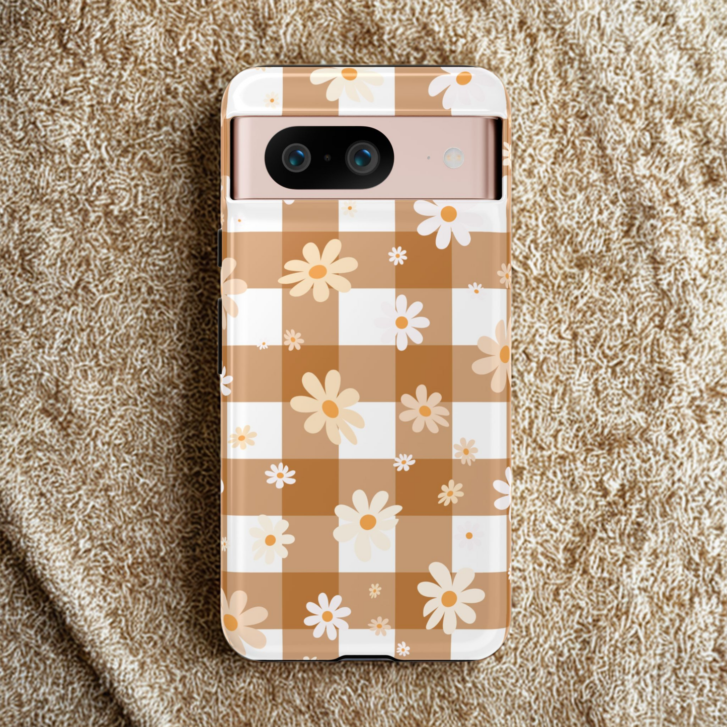 Tough Phone Case - Daisy Flowers Fall Preppy Autumn Gingham Cover Gift for Sister or Girl Friend