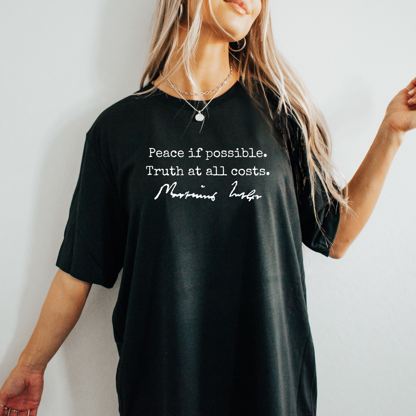 Martin Luther T-shirt Quote Peace if Possible Truth at All Costs - Protestant Shirt - Reformed Theology History Teacher Gift - Lutheran Reformation Day crewneck