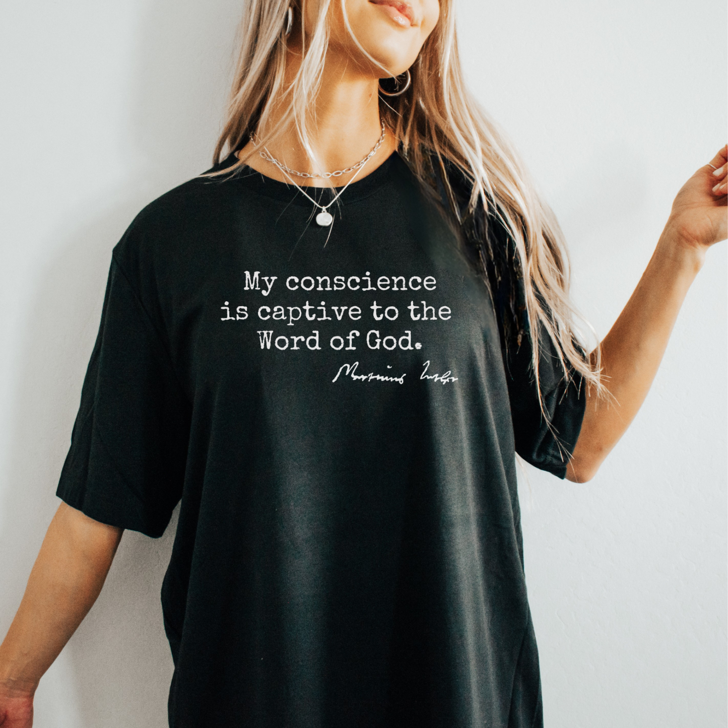 My conscience is captive to the Word of God Martin Luther T-shirt - Protestant Tee - Reformed Theology shirt - Lutheran History Teacher Gift
