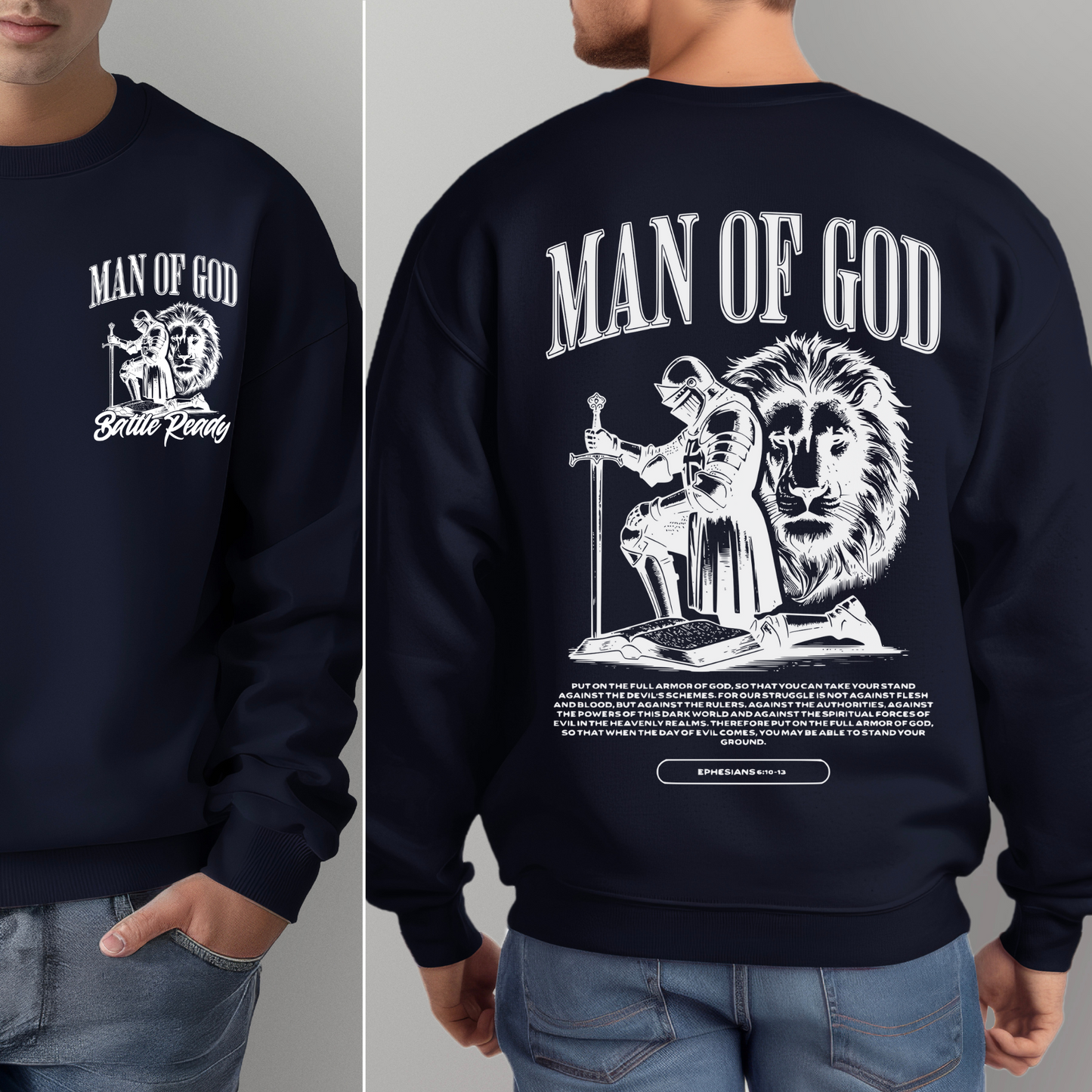 Man of God Hoodie and Sweatshirt - Armor of God Ephesians 6 Bible Verse Graphic tee - Religious gift for Men - Christian clothing