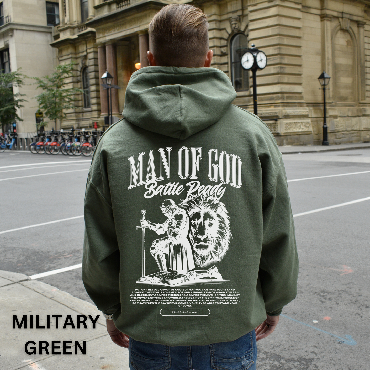 Man of God Hoodie and Sweatshirt - Armor of God Ephesians 6 Bible Verse Graphic tee - Religious gift for Men - Christian clothing