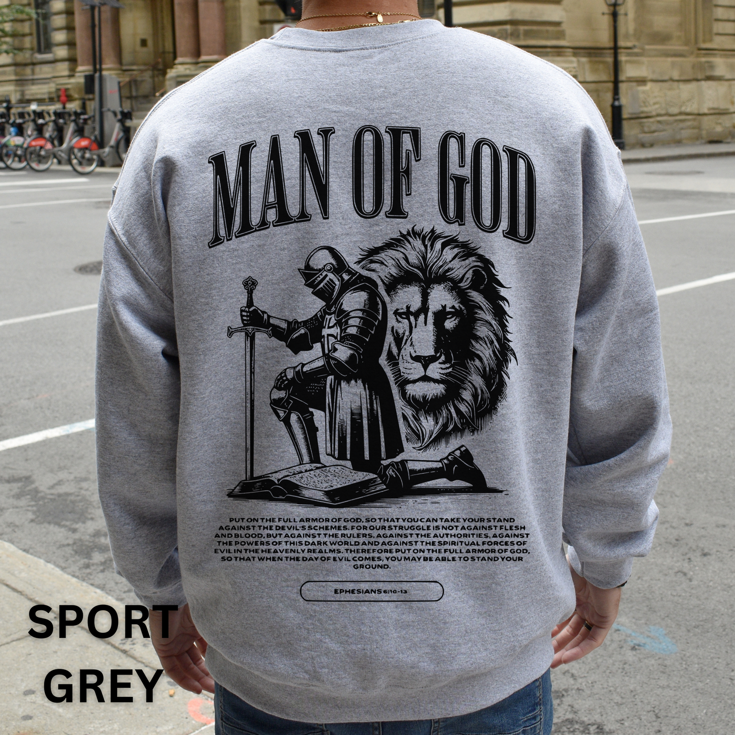 Man of God Hoodie and Sweatshirt - Armor of God Ephesians 6 Bible Verse Graphic tee - Religious gift for Men - Christian clothing