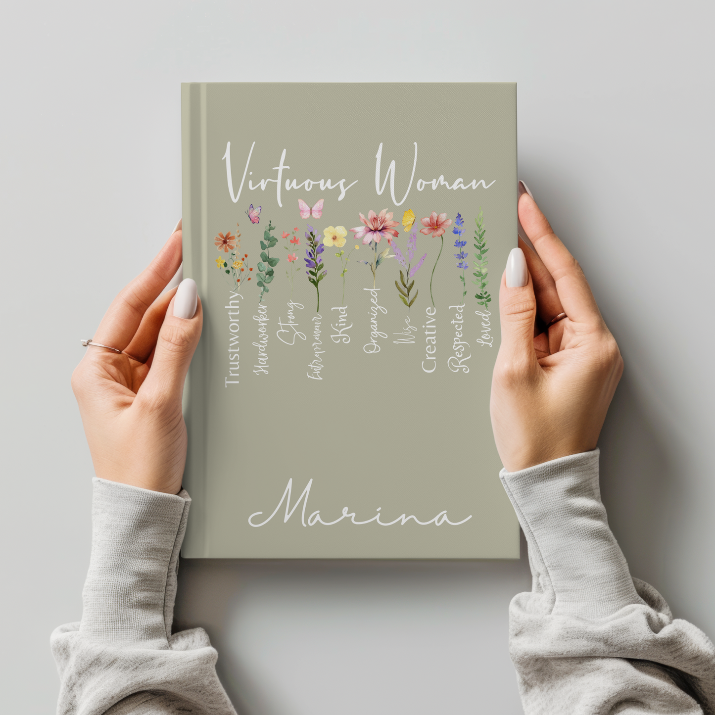 Proverbs 31 Woman Personalized Christian Journal - Prayer Notebook - Best Friend Birthday Gift