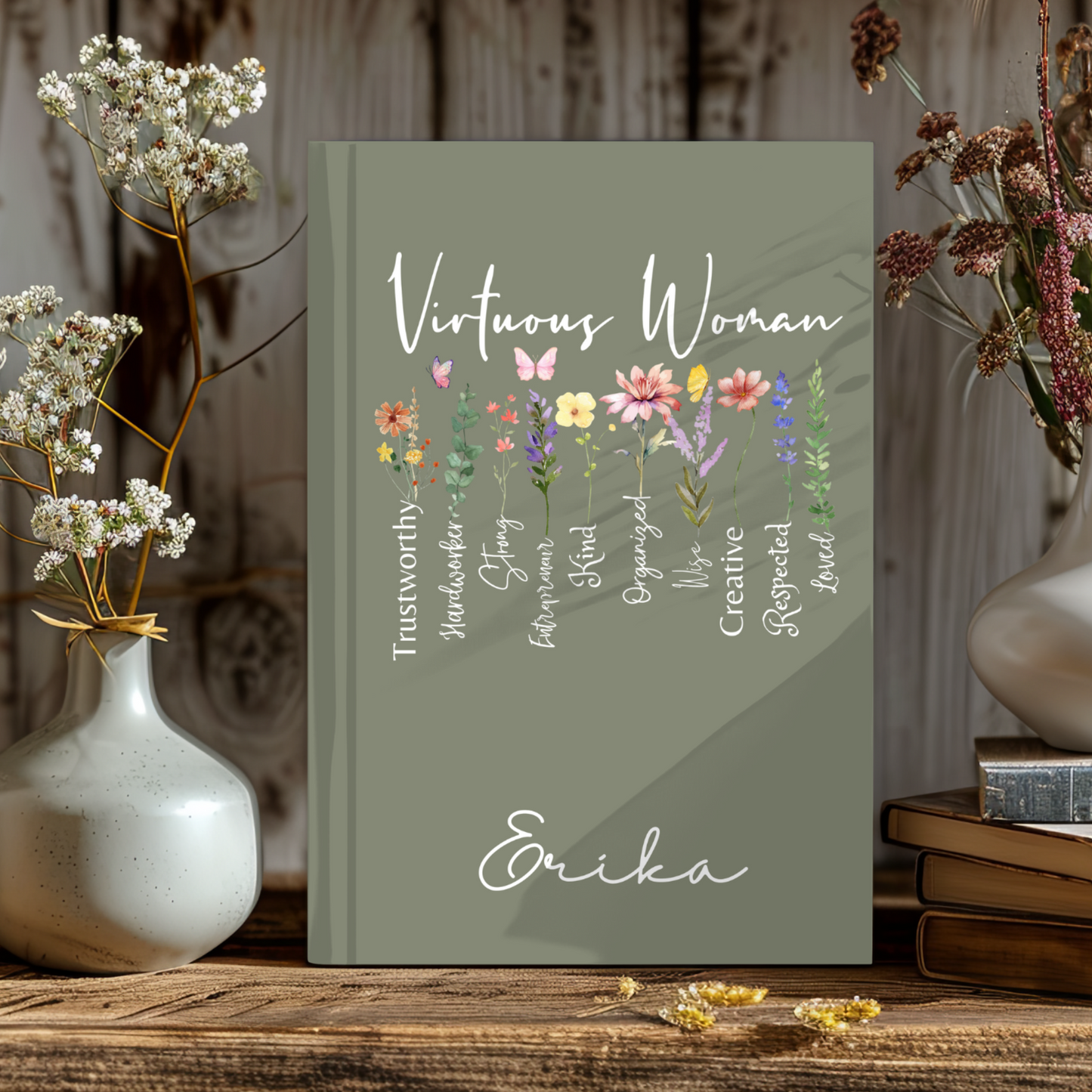 Proverbs 31 Woman Personalized Christian Journal - Prayer Notebook - Best Friend Birthday Gift