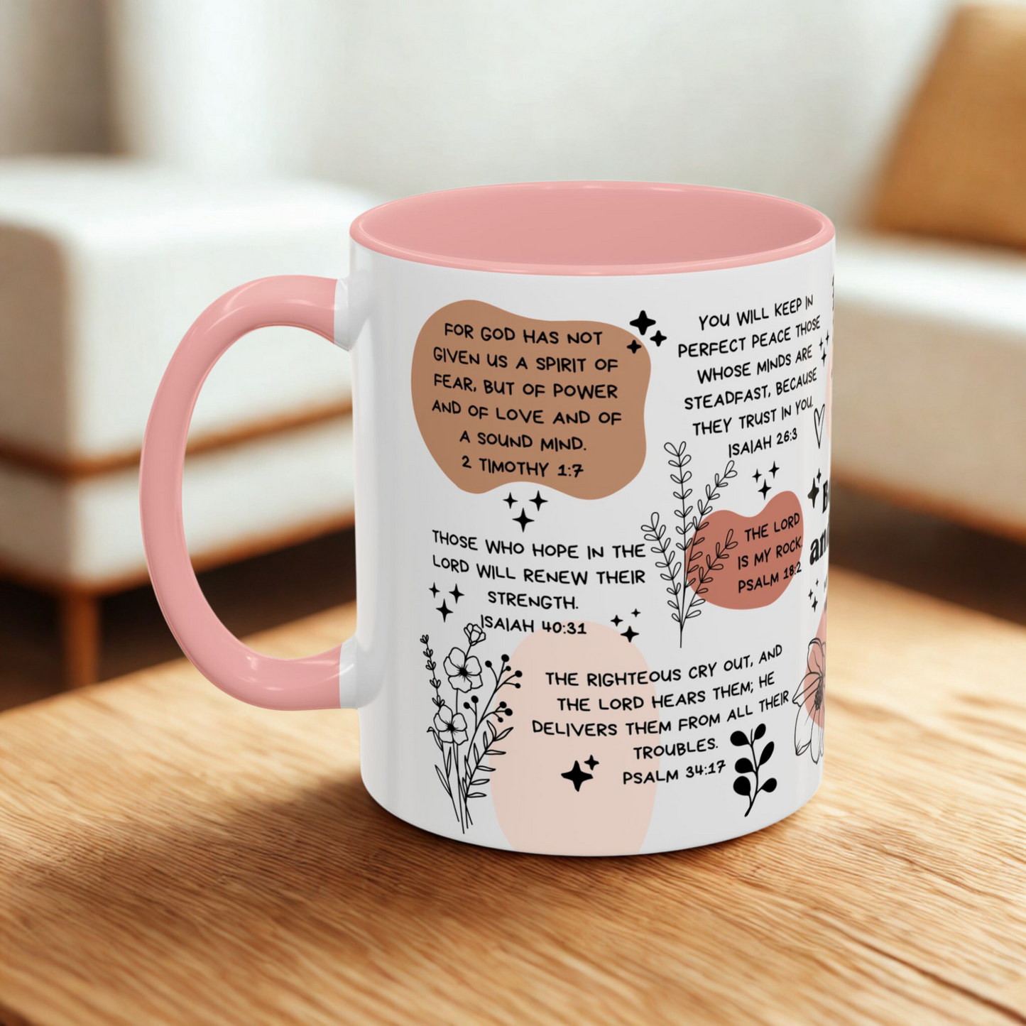 Be Still and Know Mug - Christian Affirmations Bible Verse Mug - Mental Health Gift for Overthinkers - Daily Reminders Mug
